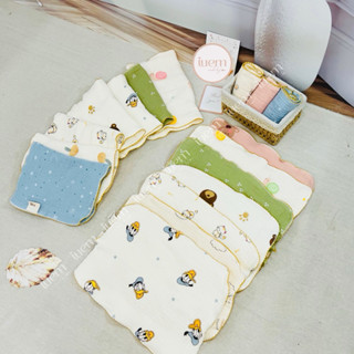 iuem Gối xô 12 lớp cao cấp, dày dặn, viền len đáng yêu cho bé sơ sinh