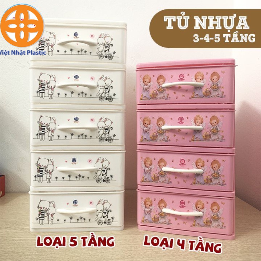 Tủ nhựa ngăn kéo mini, Tủ thuốc bé đựng đồ nhỏ gọn nhựa Việt Nhật 3625