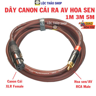  Dây Canon Cái ra AV Hoa sen dài 1M 3M 5M  1 Dây  - Dây Canon AV - Dây Canon ra Hoa sen - RCA Male to XLR Female 