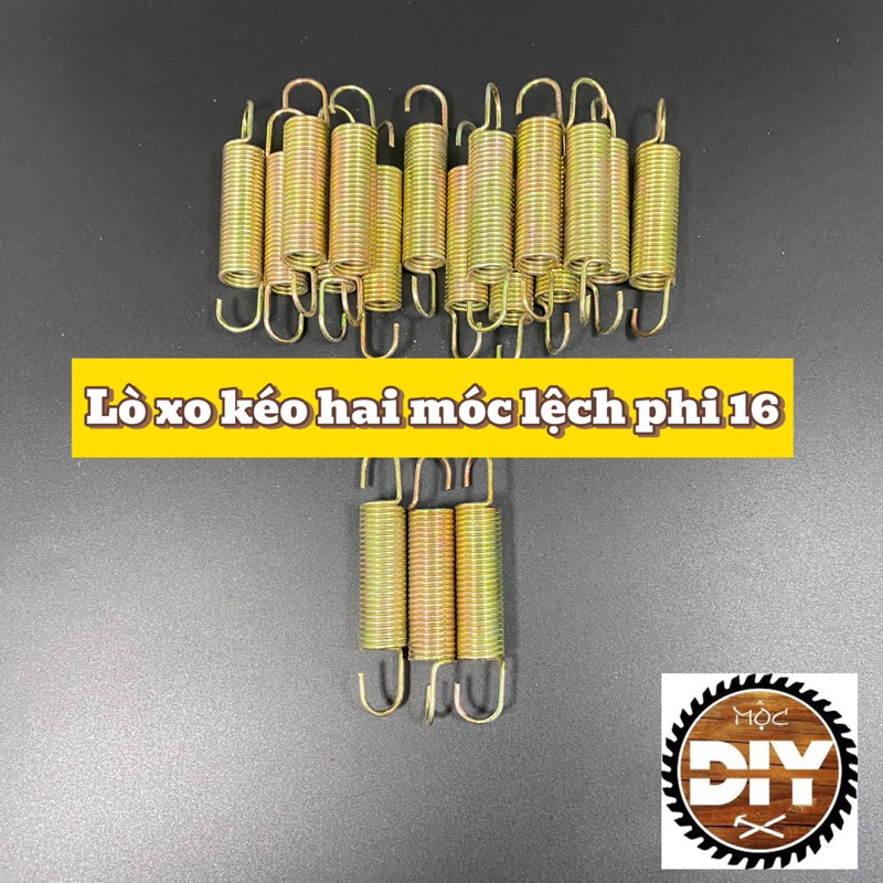 Lò xo kéo 2 móc lệch phi 16 (5 cái)