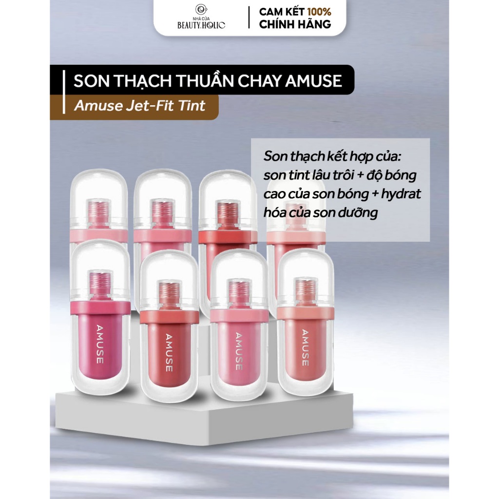 🔺[SALE DATE NGẮN 2025 - 2026] 🔺Son bóng thuần chay AMUSE JEL-FIT-TINT