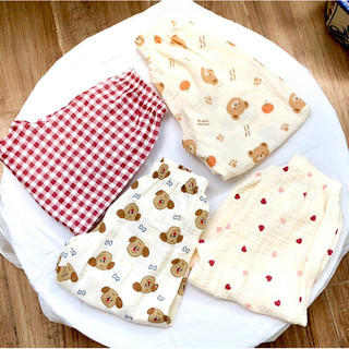 quần bom vải Xô muslin cho bé