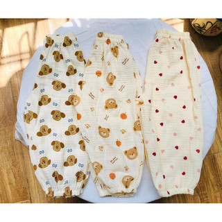 quần bom vải Xô muslin cho bé
