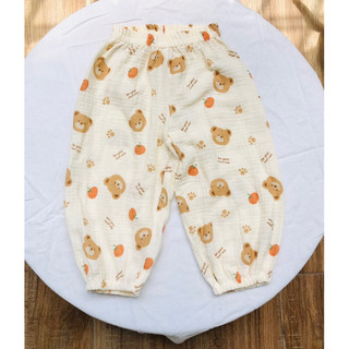quần bom vải Xô muslin cho bé