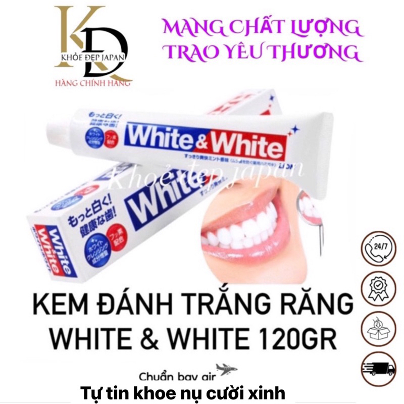 KEM ĐÁNH RĂNG WHITE & WHITE TRẮNG RĂNG NHẬT BẢN
