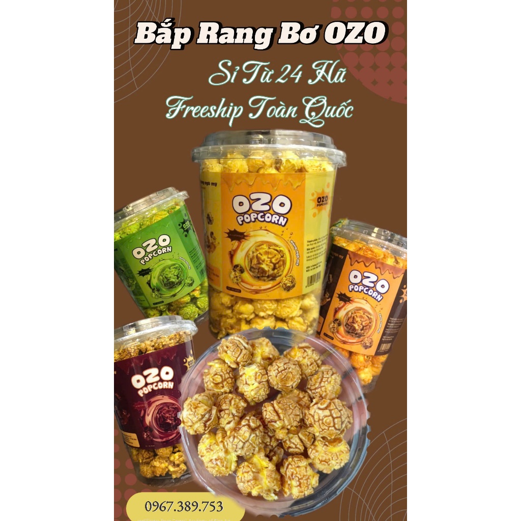 (Mua Sỉ) Thùng 30 Hộp Bỏng Ngô OZO 65gram và 130gram