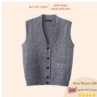 Áo Gile Len Nam Trung Niên tặng Bố Hàng quảng châu cao cấp chất dày dặn