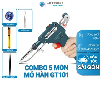 Combo mỏ hàn nhiệt GT101, hút chì, chì hàn 100g,nhíp gắp esd 14. esd 15