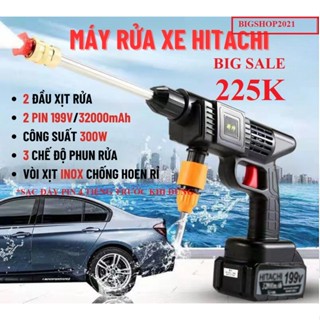 Máy rửa xe Cầm Tay Hitachi 199V - Máy xịt rửa sân vườn xịt rửa cao áp có tạo bọt tuyết.