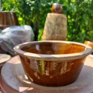  Diệm gốm NHỎ kiểu xưa miệng phủ chậu 27cm x cao 11cm dùng đựng nước ngâm dưa giá trồng sen nước nuôi cá cảnh v.v.. 