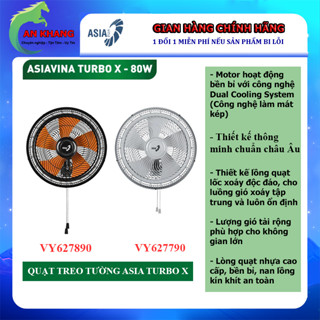 Quạt treo tường ASIA vina Turbo VY627790, VY627890, VY637891 công suất 90W - Hàng chính hãng