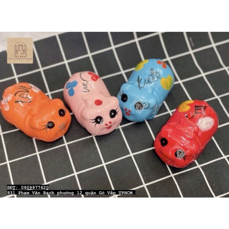 Heo mini, lợn đất, pikachu, ống tiết kiệm đựng tiền. Gốm bát tràng, men bóng và nhiều màu sắc sẽ đượ