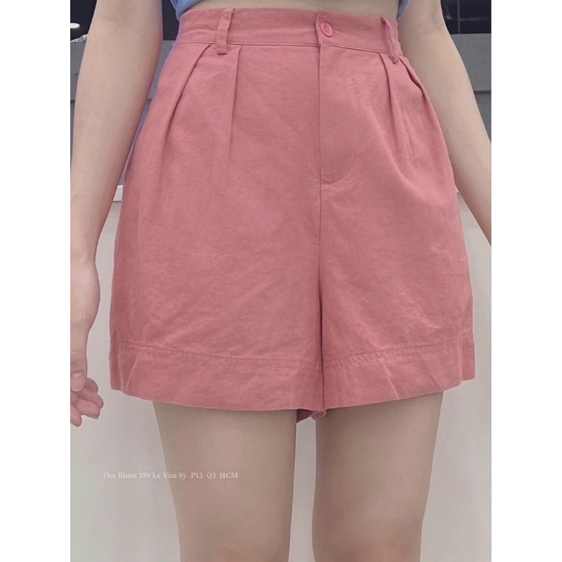 #The Blues# Quần Lửng Nữ Linen W23 HOT Hồng #BLUE EXCHANGE#.