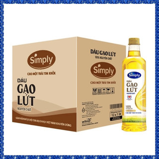  1 THÙNG DẦU ĂN CAO CẤP SIMPLY GẠO LỨT 1L ( 12 CHAI )