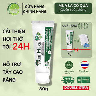 Kem Đánh Răng Thảo Dược Thái Lan Tree Herb Trắng Răng Thơm Miệng, Giảm Nhiệt Miệng Ngừa Sâu Răng 80g