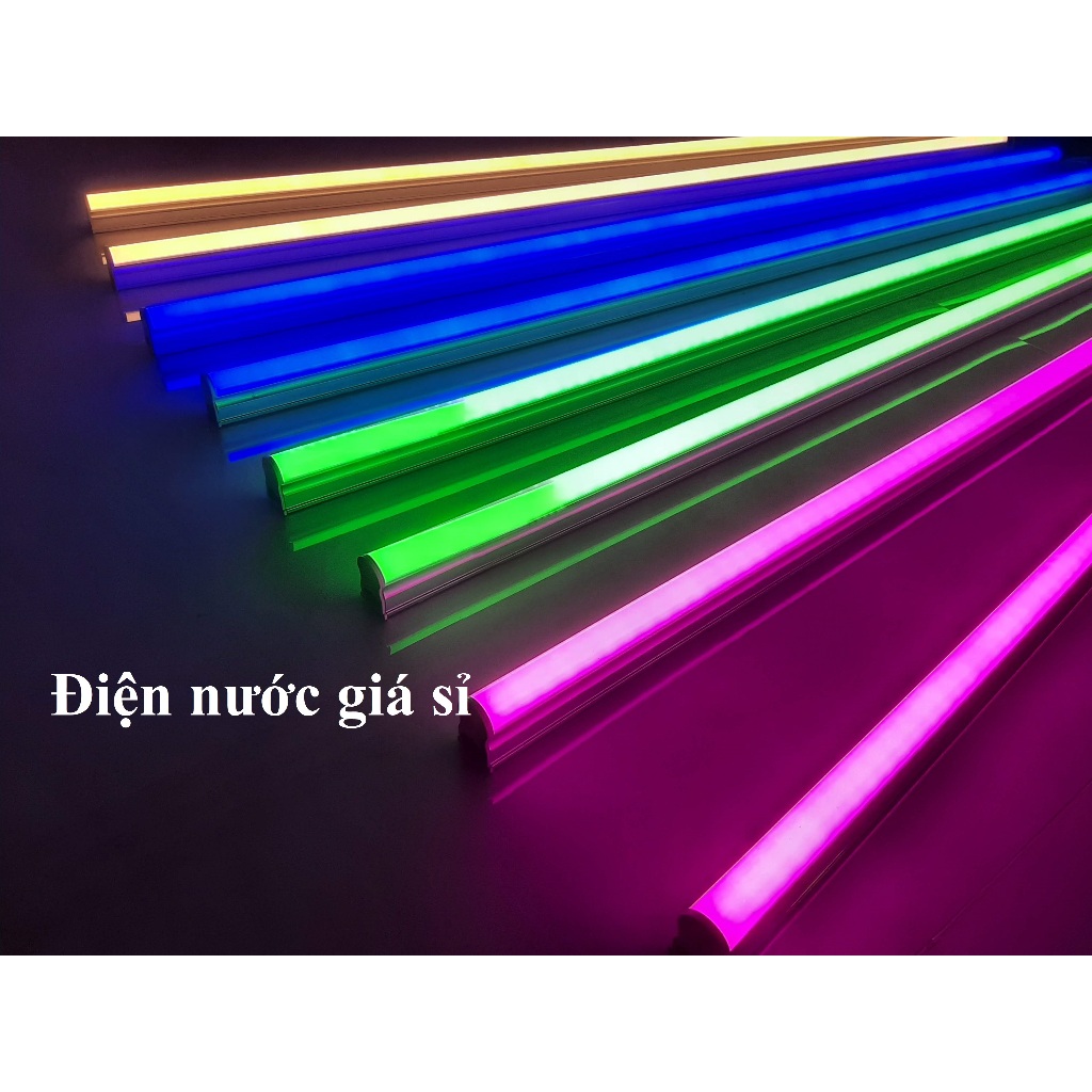 Đèn LED tuýp thanh T5 1m2 liền máng màu xanh lá, dương, vàng, hồng sử dụng hắt trần.... (đặt mua từ 