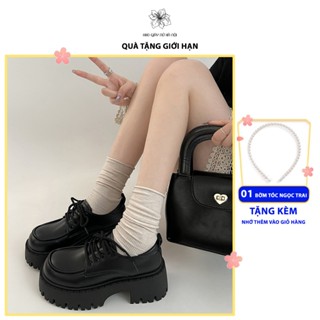 Giày da oxford phong cách lolita retro đế cao 5cm dễ phối đồ