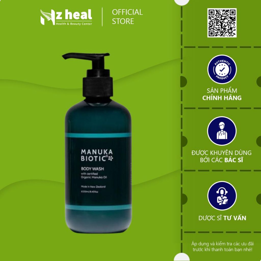 [Hỏa tốc] Sữa tắm dưỡng ẩm và làm dịu da Manuka Biotic Calming Body Wash 250ml