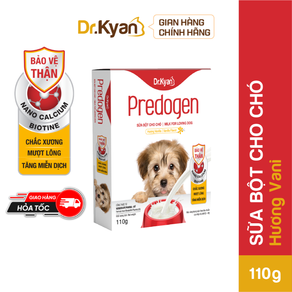 [CẬN DATE – HSD 16/04/2026 - HỘP MÓP ] Sữa bột cho chó PREDOGEN (110gr) DrKyan