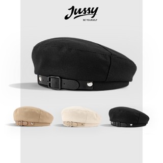 Mũ Nồi Khóa Da Quảng Châu Vintage Jussy Oficial Kiểu Mũ Beret Nữ Chất Vải Cotton Dày Vành Mũ Cứng Dễ Tạo Kiểu Dễ Đội