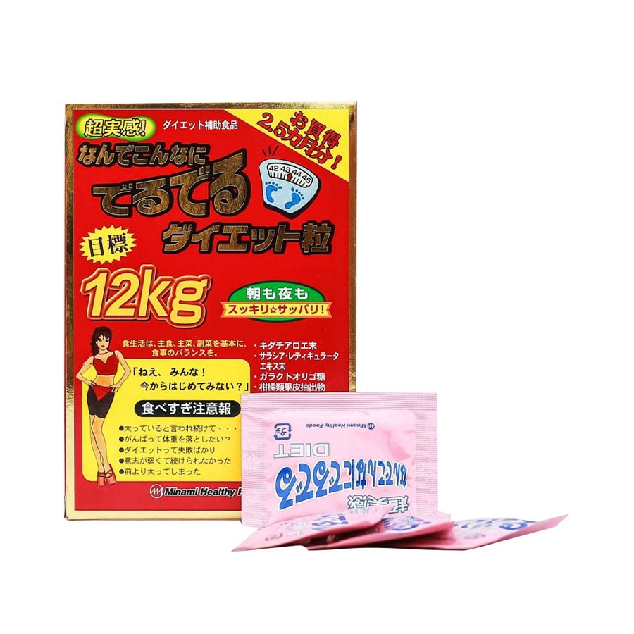 Viên uống hỗ trợ giảm cân Minami Deru Deru Diet 12kg 75 gói x 6 viên -  Nội địa Nhật