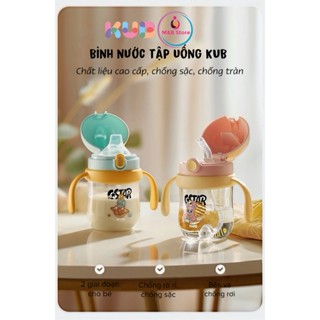 Bình Tập Uống Nước Chống Sặc Tritan/PPSU 240ml - KUB, Uống Mọi Tư Thế, Không Rò Rỉ Nước