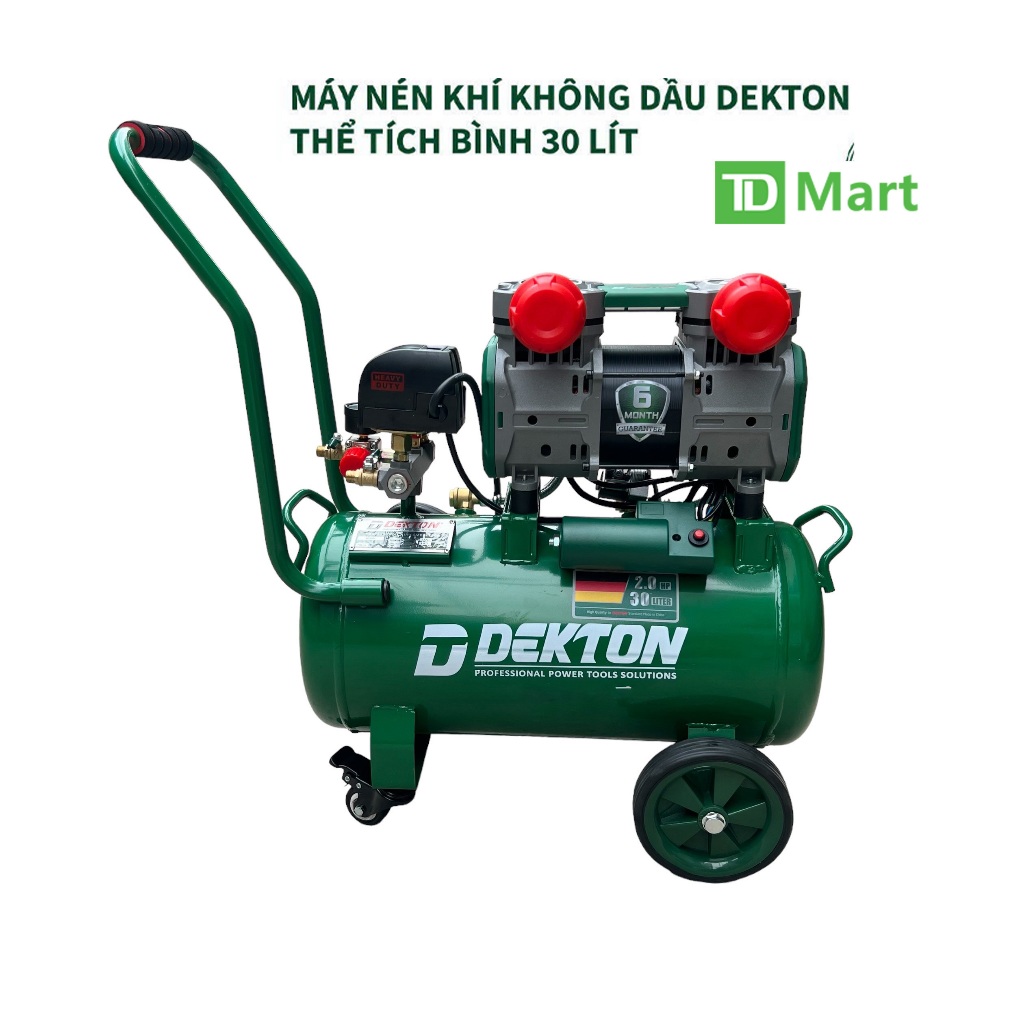 Máy Nén Khí Không Dầu 30L 2HP Dekton DK-AC3930PLUS Công Suất 1500W - Lên Hơi Nhanh - Motor Dây Đồng