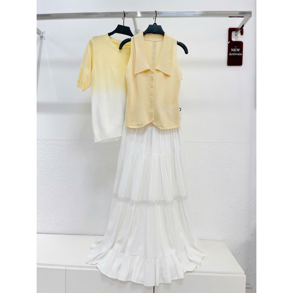 AfterBefore | Váy Maxi Xoè Tầng Nhiều Màu