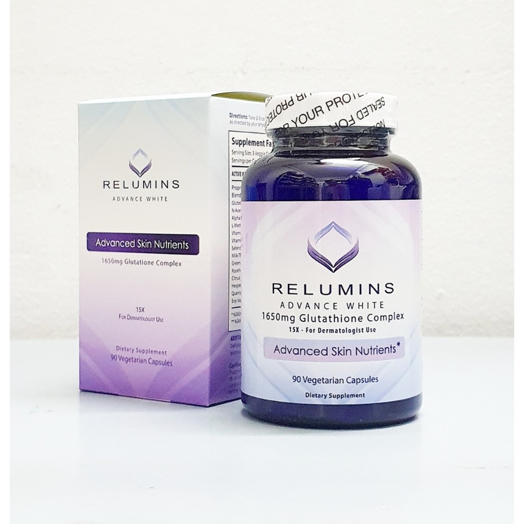 date 4/26 - Viên Uống Trắng Da Relumins Advance White 1650 mg hộp 90 Viên của Mỹ