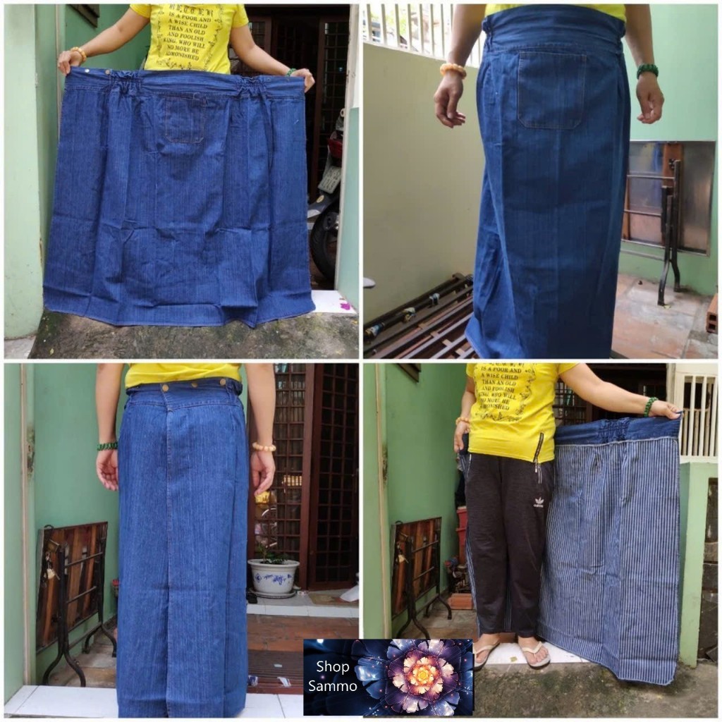 Váy Chống Nắng Jean Nút Bấm