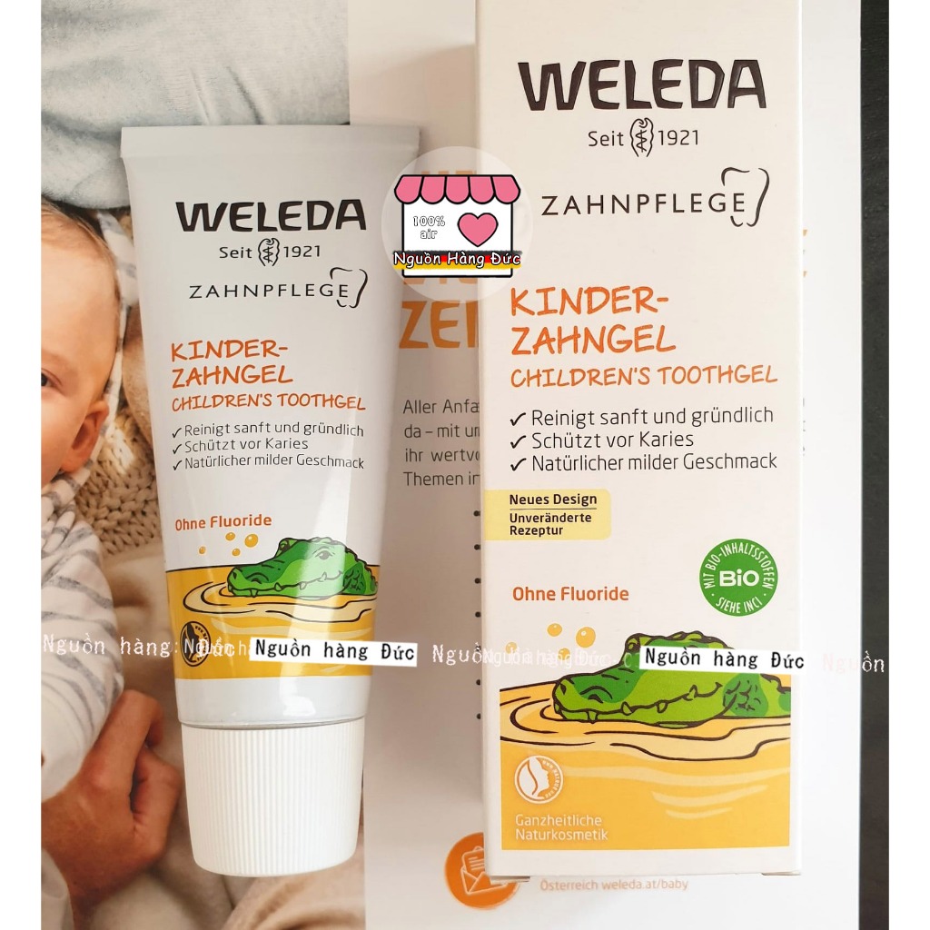 Kem đánh răng hữu cơ CAO CẤP trẻ em weleda Đức, kem đánh răng cho bé an toàn - Nguồn hàng Đức