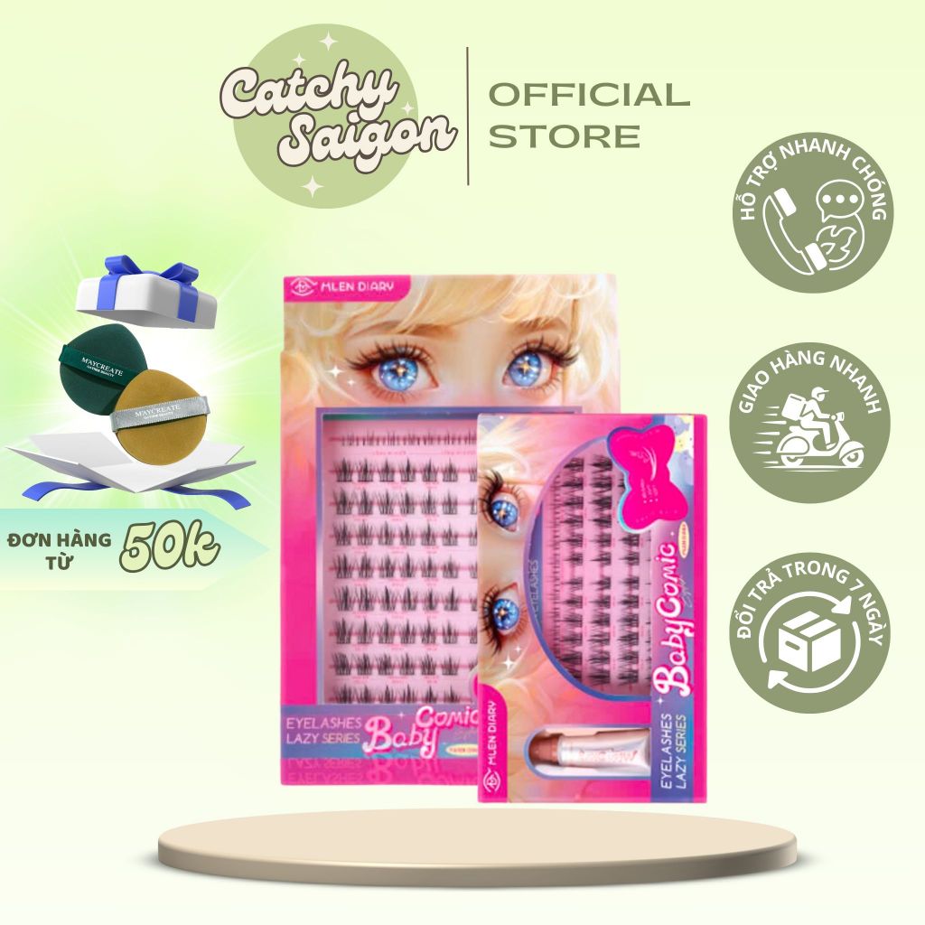 [MLEN DIARY] Lông Mi Giả Anime Hoạt Hình MLEN DIARY Phiên Bản Baby, Mi Cụm Mềm Mại Tự Nhiên