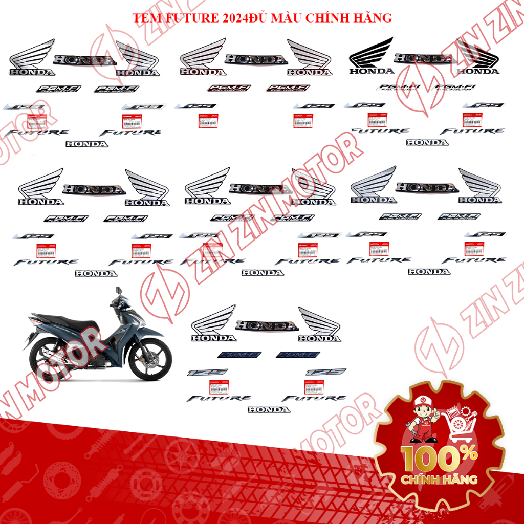 Tem Xe Future 125 Fi, Future Led 2024 Chính Hãng - ZZM