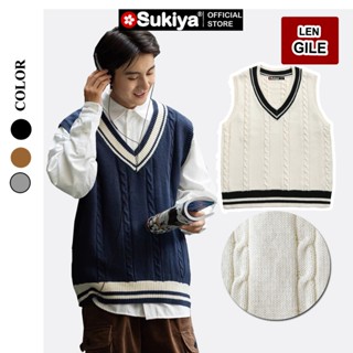 Áo Len Gile Nam Nữ Unisex SUKIYA Dệt Họa Tiết Kiều Lắn Thừng Kiểu Dáng Hàn Quốc AL84