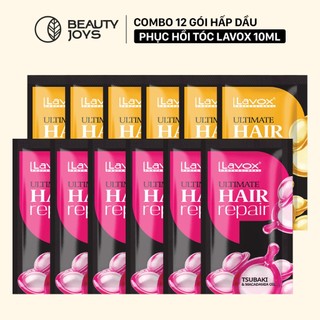 (QUÀ TẶNG KHÔNG BÁN) Combo 12 Gói Hấp Dầu Giúp Phục Hồi Tóc Lavox 10ml, Tóc Bóng Khỏe