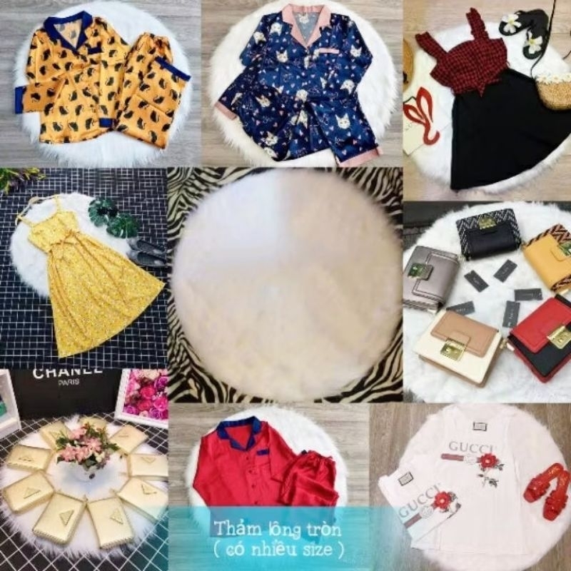 Thảm lông chụp ảnh - thảm lông tròn