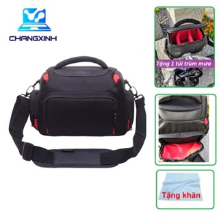 Túi đựng máy ảnh thời trang cao cấp CHANGXINH TT261, tặng túi trùm chống nước và khăn lau lens