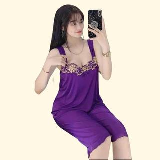 Đồ bộ thun lạnh nữ Quần Lửng Ren Bông 40-75Kg
