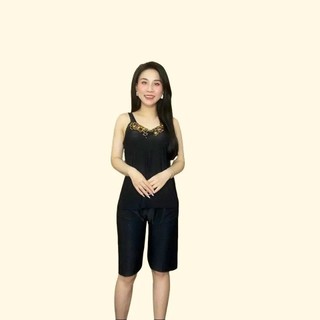 Đồ bộ thun lạnh nữ Quần Lửng Ren Bông 40-75Kg