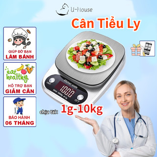 Cân tiểu ly điện tử nhà bếp chính xác đến 1gr cân được tối đa 10kg dùng để làm bánh tặng kèm pin BẾP VUI