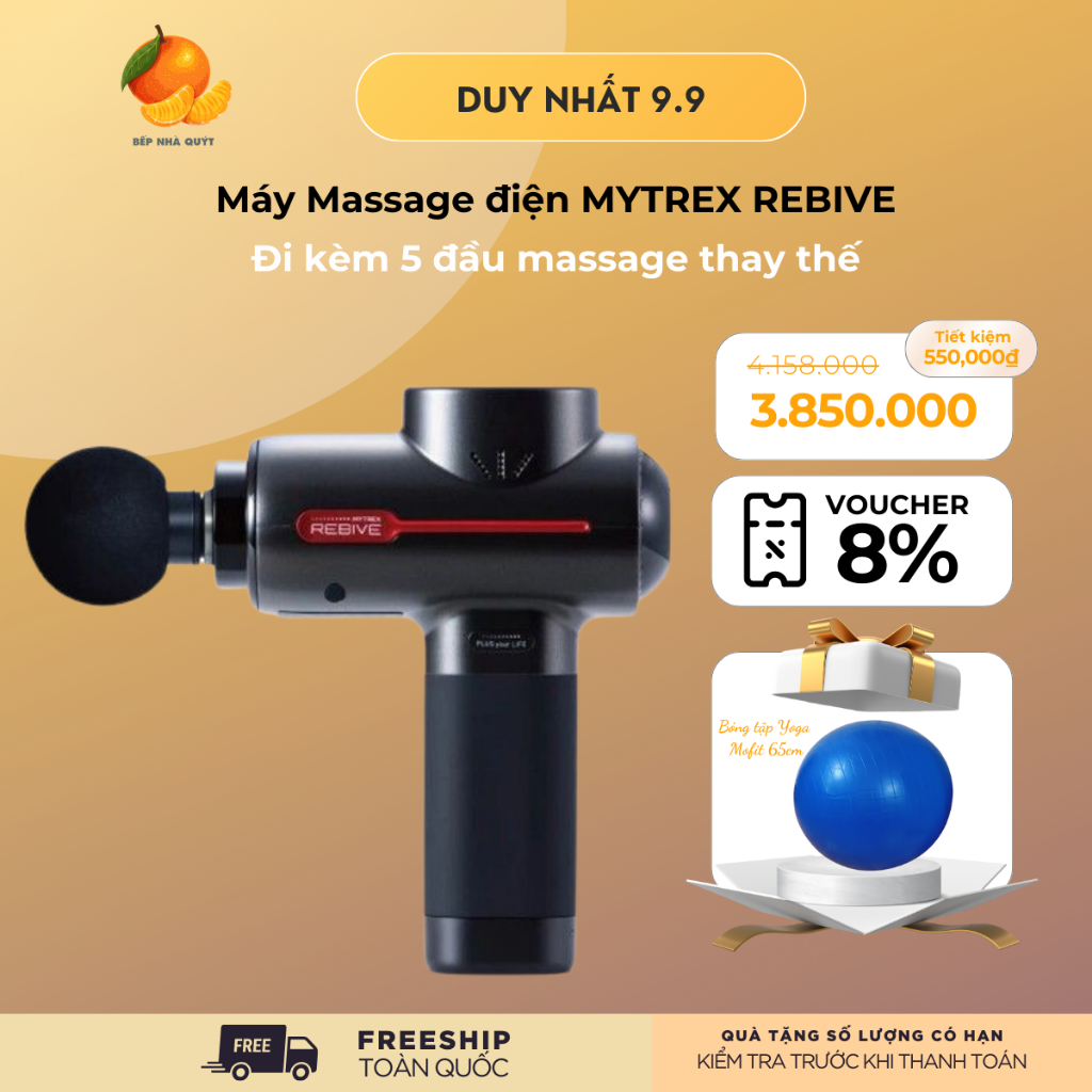 Máy Massage điện MYTREX REBIVE, Giảm cứng cơ, hỗ trợ vận động, Hàng nhập khẩu chính hãng Nhật Bản, Bảo hành 12 tháng.