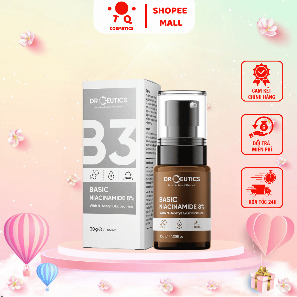 DRCEUTICS Tinh Chất Niacinamide Basic 8% DrCeutics Cho Da Dầu Mụn