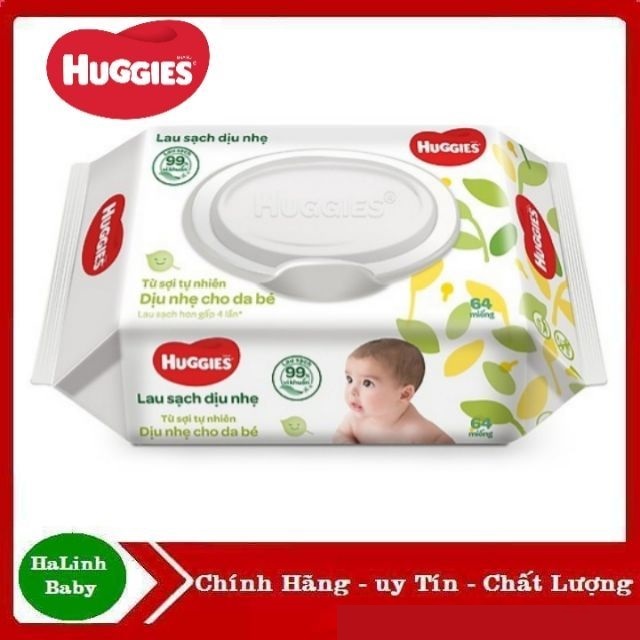 Khăn Giấy Ướt Cho Trẻ Sơ Sinh HUGGIES (64 Tờ/ Gói)