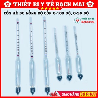 Cồn Kế, Tửu Kế Đo Nồng Độ Cồn, Độ Rượu Hỗ Trợ Sản Xuất [0-50 Độ, 0-100 Độ]