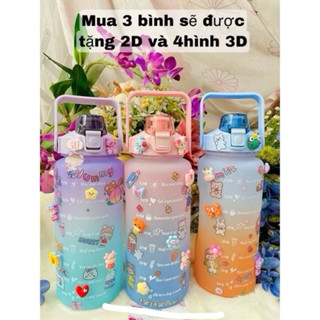 Bình nước nhắc nhở uống nước mỗi ngày dành cho người lười uống nước 2 lít