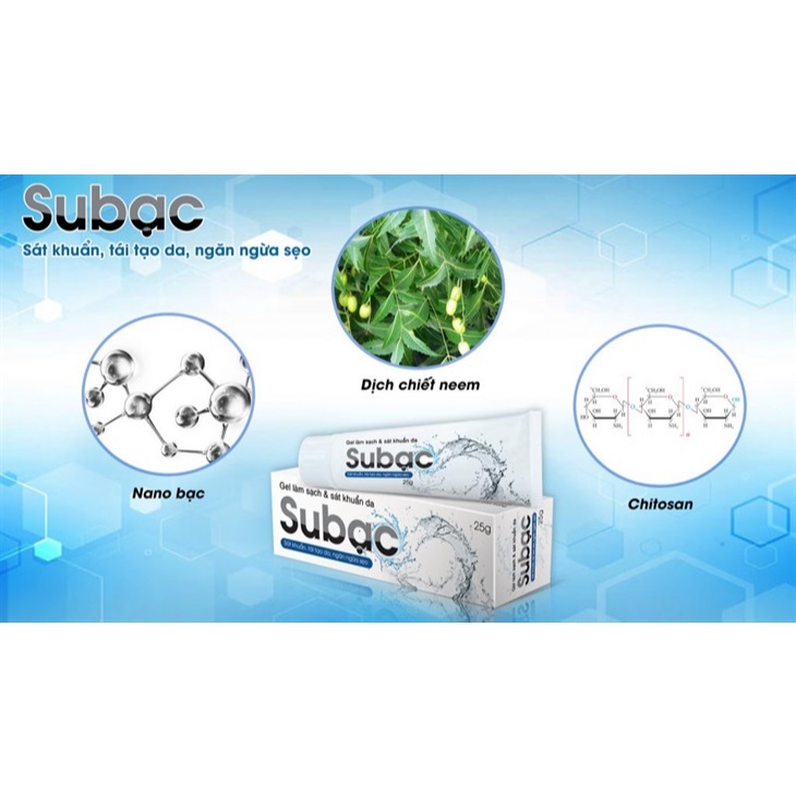 Gel Làm Sạch Da Subạc - Giúp Tái Tạo Tế Bào Da & Làm Mờ Sẹo Tuýp 25gr