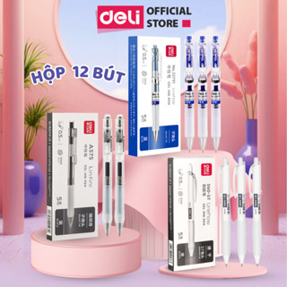 [FULL HỘP] Bút Gel Deli A575 Bút Bi Nước 0.5mm, Bút Bi Bấm Mực Gel Trơn Tru Viết Sổ Caligraphy Dành Cho Học Sinh