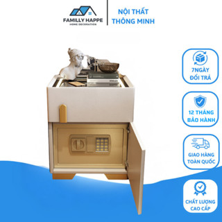 Két Sắt Mini Tích Hợp Tủ Đầu Giường - Tủ Đầu Giướng Tích Hợp Sạc Không Dây Có Dây Tiện Ích Family Happy