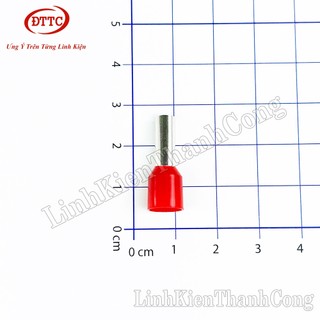Đầu Cos Kim Tròn Bấm Dây Đơn E10-12 E16-12 E1008 E0508 E1508 E2508 E4009 E6012 Đen Đỏ (Gói 100 Chiếc)
