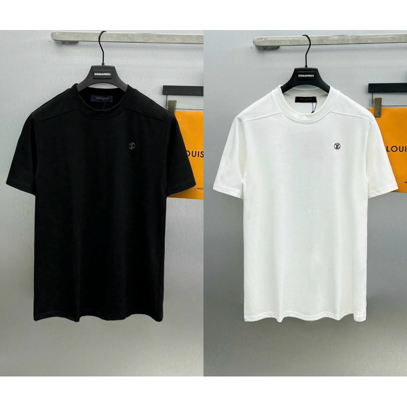 Áo phông nam nữ Premium cotton Eo Vì dệt cầu vai đôi ngực thêu logo tròn chữ hãng cao cấp